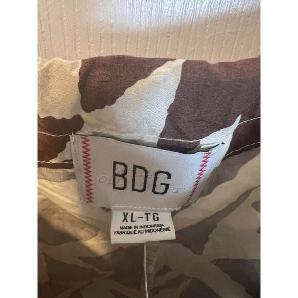 Urban Outfitters BDG Eva Mini Dress XL Brown Tiki Tropical Beach Coastal Neutral - Picture 8 of 12